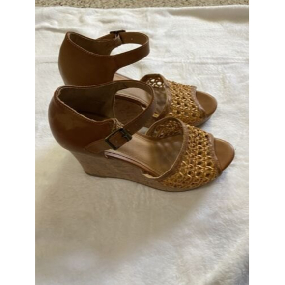 Maurices Eloise Size US 6 Women's Huarache Cork Wedge Heel Sandals Brown 106662 - Picture 2 of 10